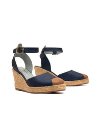 Zapato cuña tipo espadrila, bohemio y femenino en cuero REF ISA1792