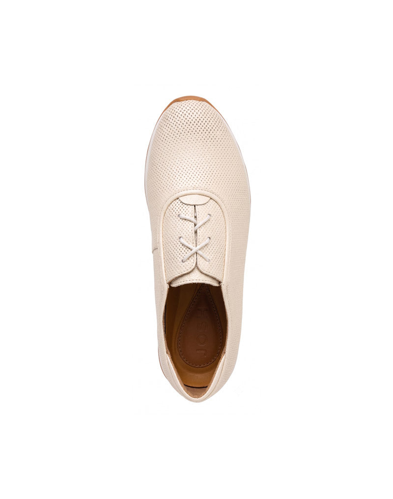 Tenis casuales de cuero texturizado para mujer  color blanco