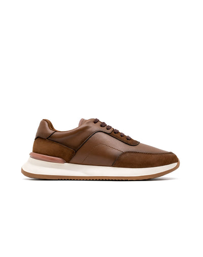 Zapato deportivo  en cuero 100% colombiano color Azul – Josh - Color Miel