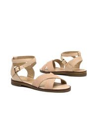 Sandalia plana para mujer en cuero REF LRS819