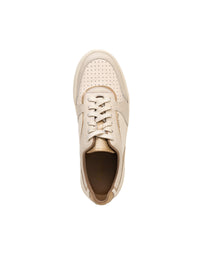 Deportivo en cuero silueta minimalista y moderna, para mujer color beige