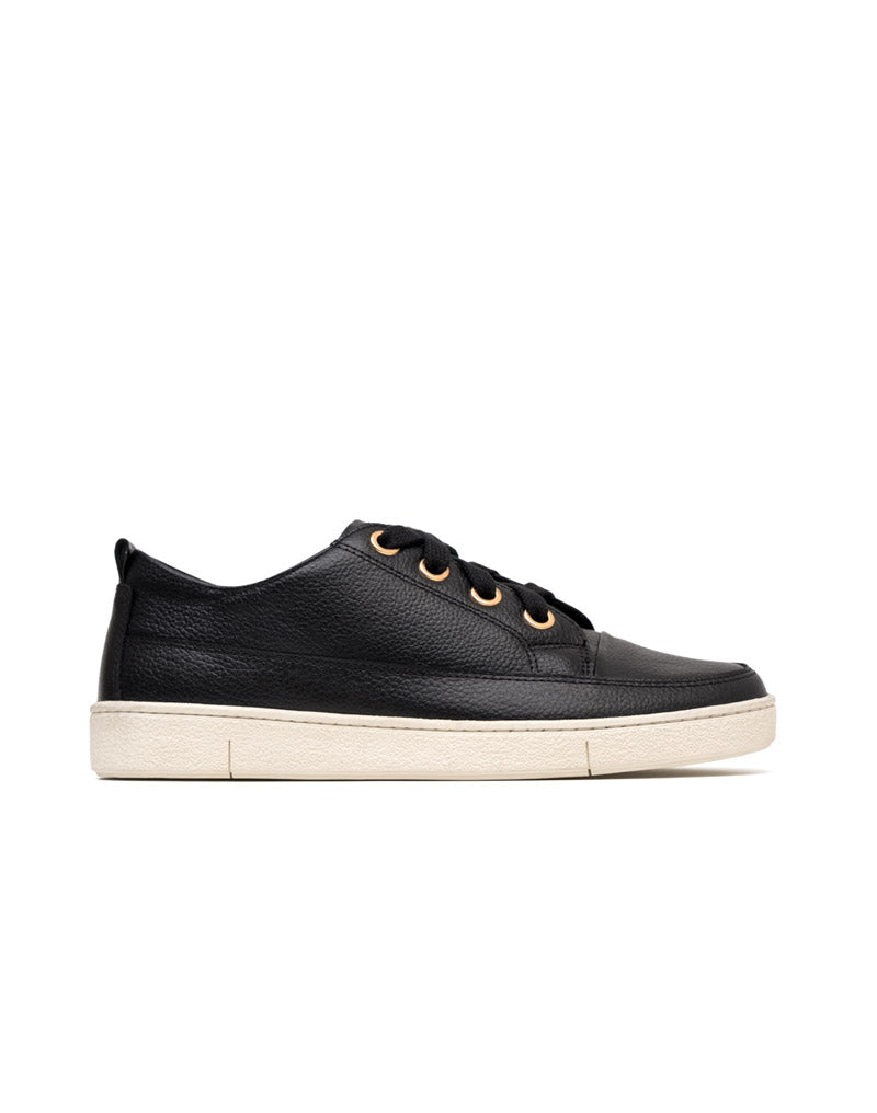 Tenis casual para mujer en cuero en color Negro