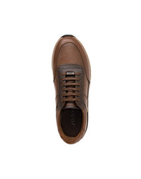 Zapato deportivo de cuero para hombre color miel