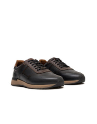 Zapato deportivo de cuero para hombre color negro