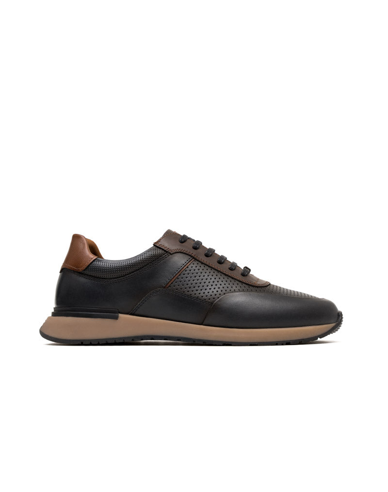 Zapato deportivo de cuero para hombre color negro