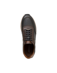 Zapato deportivo de cuero para hombre color negro