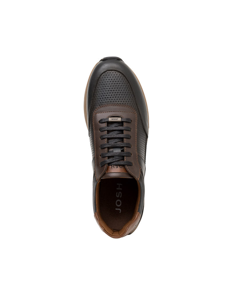 Zapato deportivo de cuero para hombre color negro