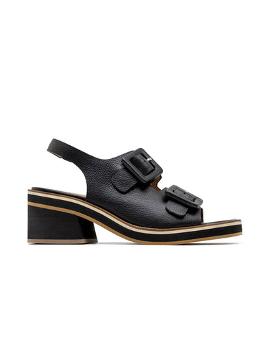 Sandalia plataforma de cuero  en Negro – Josh - Color Negro