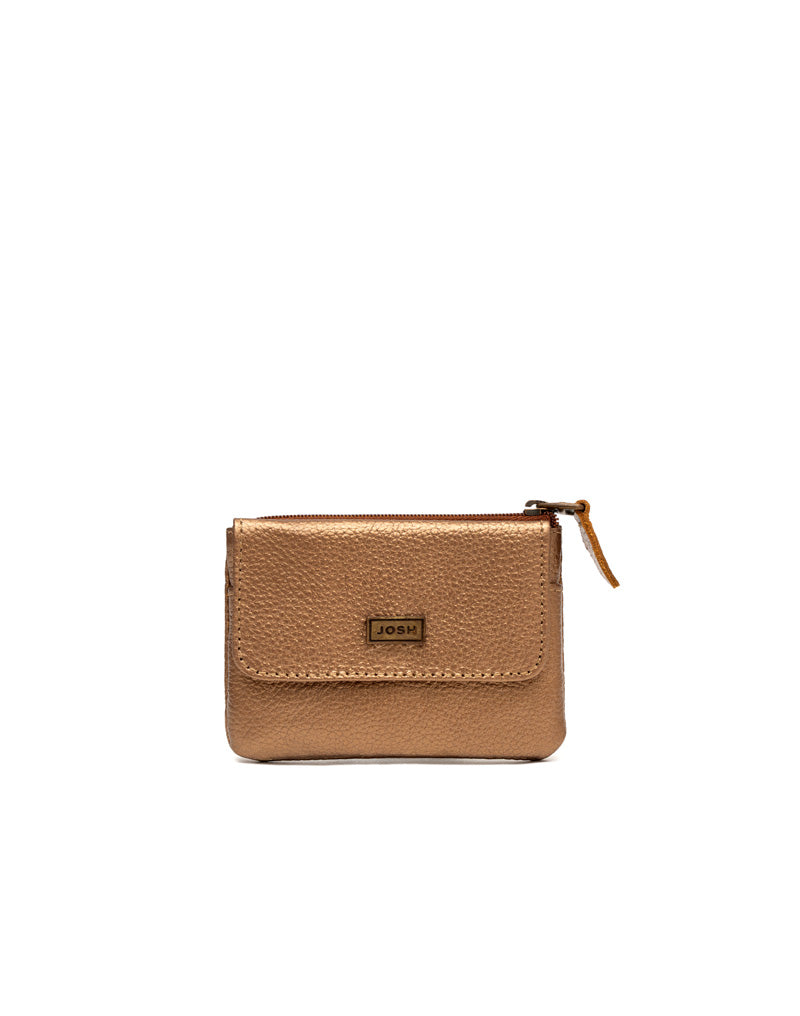 Monedero en cuero para Mujer color Bronce Marca Josh - Ref. M021