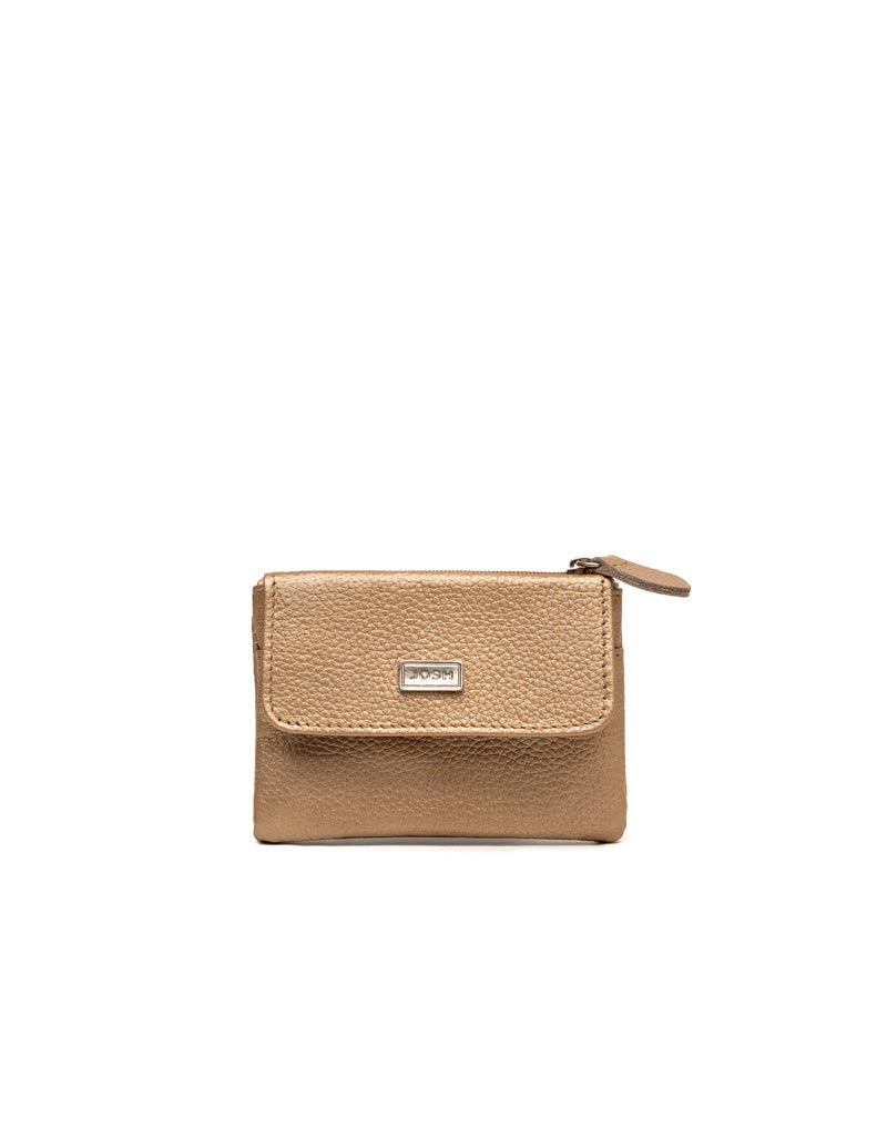 Monedero en cuero para Mujer color Dorado Marca Josh - Ref. M021