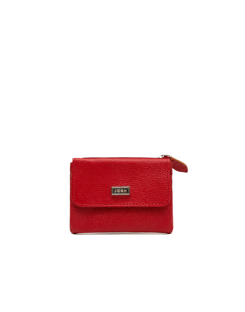 Monedero en cuero para Mujer color Rojo Marca Josh - Ref. M021
