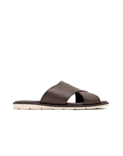 Sandalia casual  en cuero café – Josh - Color Negro