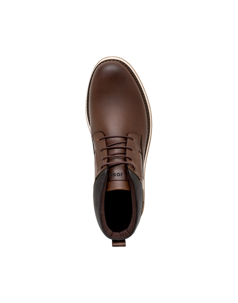 Bota casual  en cuero azul – Josh - Color Cognac