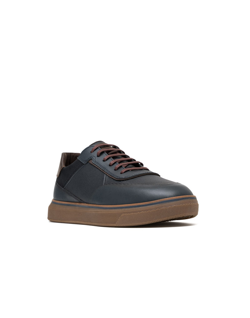 Zapato de atadura casual de cuero color Azul