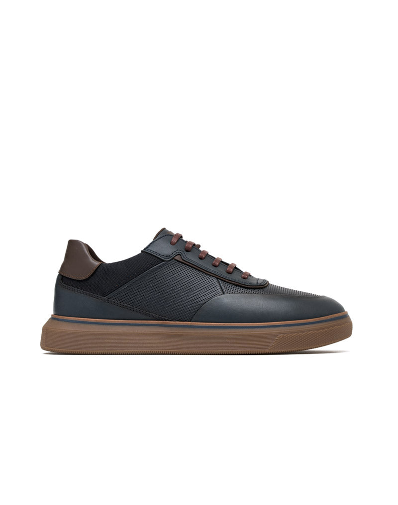 Zapato de atadura casual de cuero color Azul