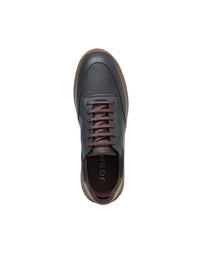Zapato de atadura casual de cuero color Azul