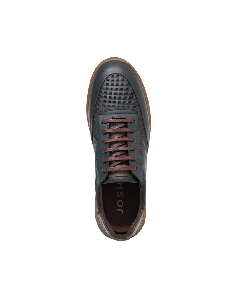 Zapato de atadura casual de cuero color Azul