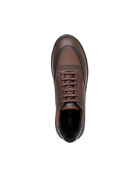 Zapato de atadura casual de cuero color café