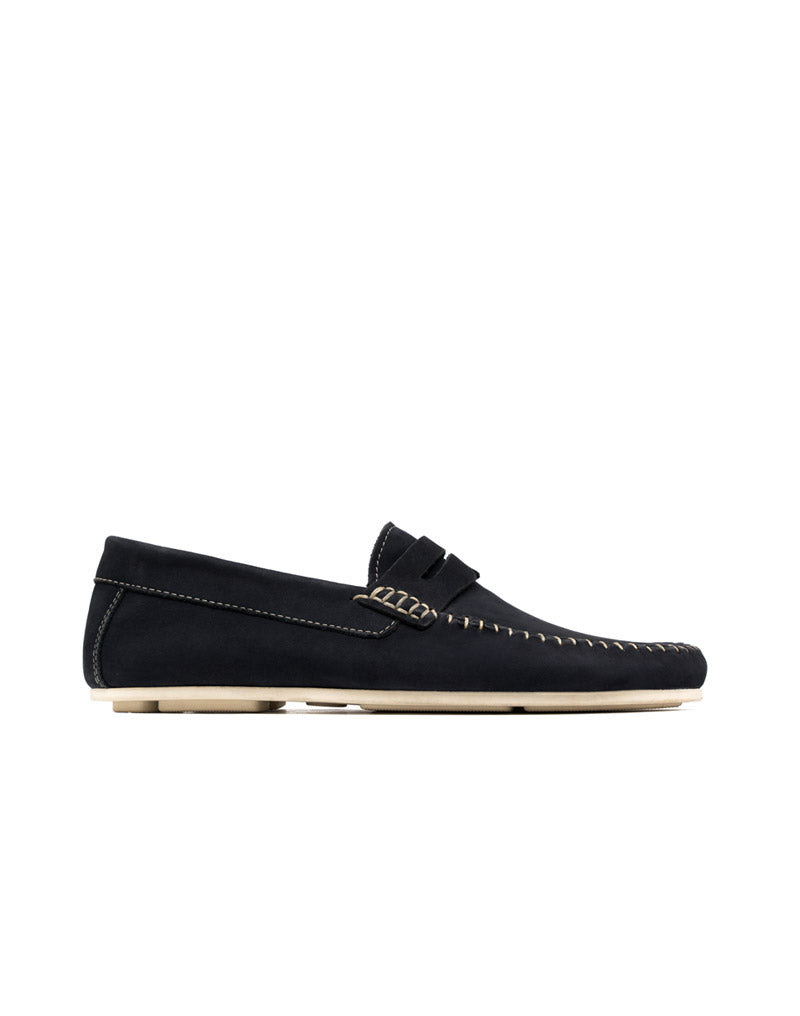 Mocasín Casual De Diseño Atemporal Para Hombre En Cuero Colombiano Azul en color Azul