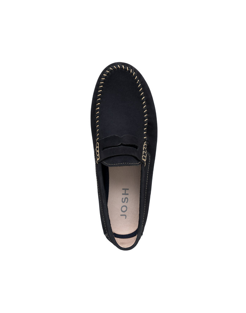Mocasín Casual De Diseño Atemporal  En Cuero Colombiano Azul – Josh - Color Azul
