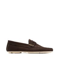 Mocasín Casual De Diseño Atemporal Para Hombre En Cuero Colombiano Azul en color Café
