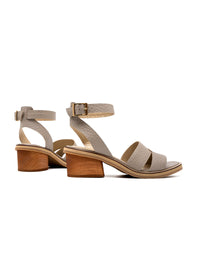 Sandalia tacon de cuero  en gris – Josh - Color Gris