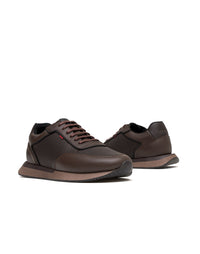 Zapato deportivo de cuero para hombre color café