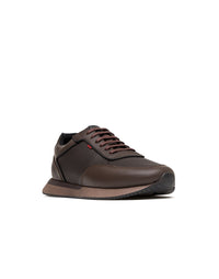 Zapato deportivo de cuero para hombre color café