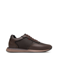 Zapato deportivo de cuero para hombre color café