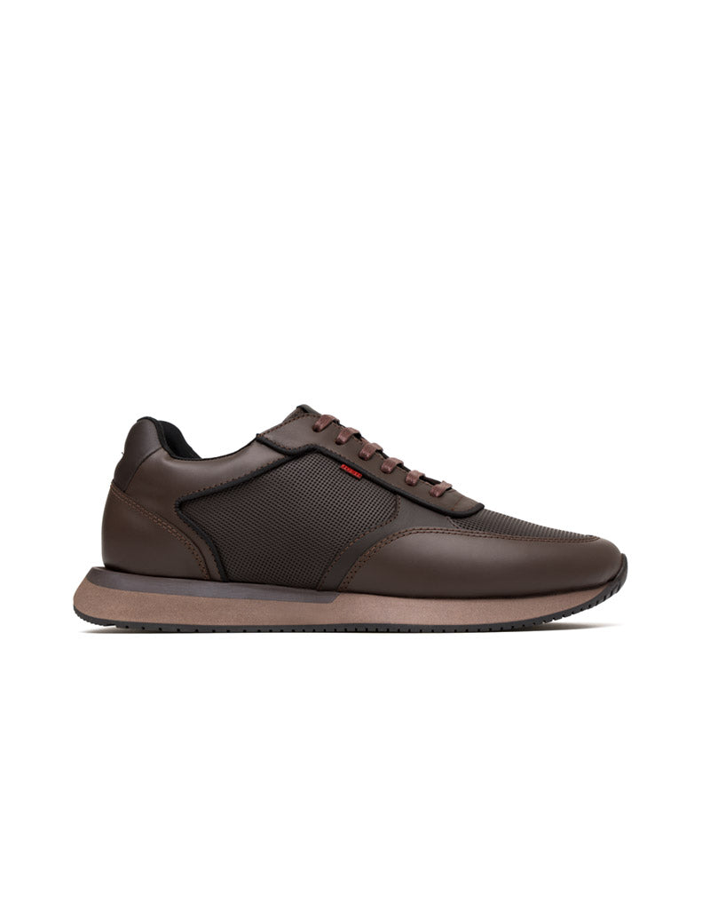 Zapato deportivo de cuero para hombre color café