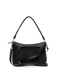 Bolso manos libres en cuero para dama color negro