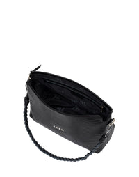 Bolso manos libres en cuero para dama color negro