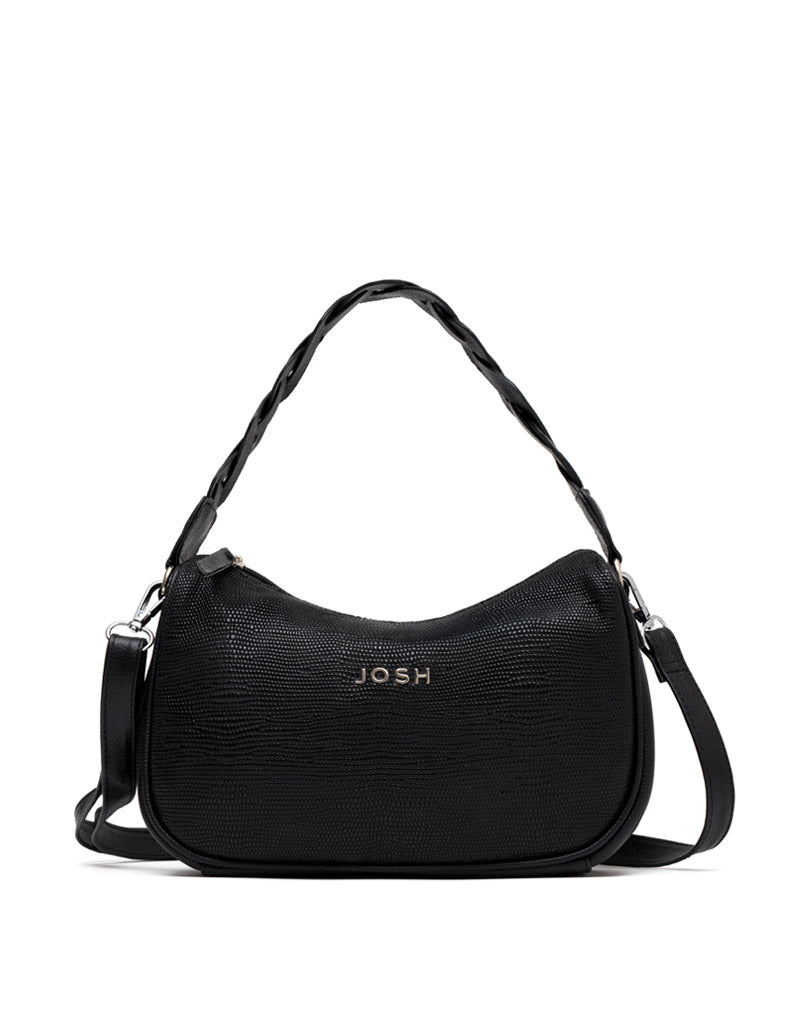 Bolso manos libres en cuero para dama color negro