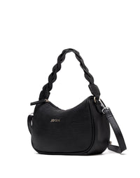 Bolso manos libres en cuero para dama color negro