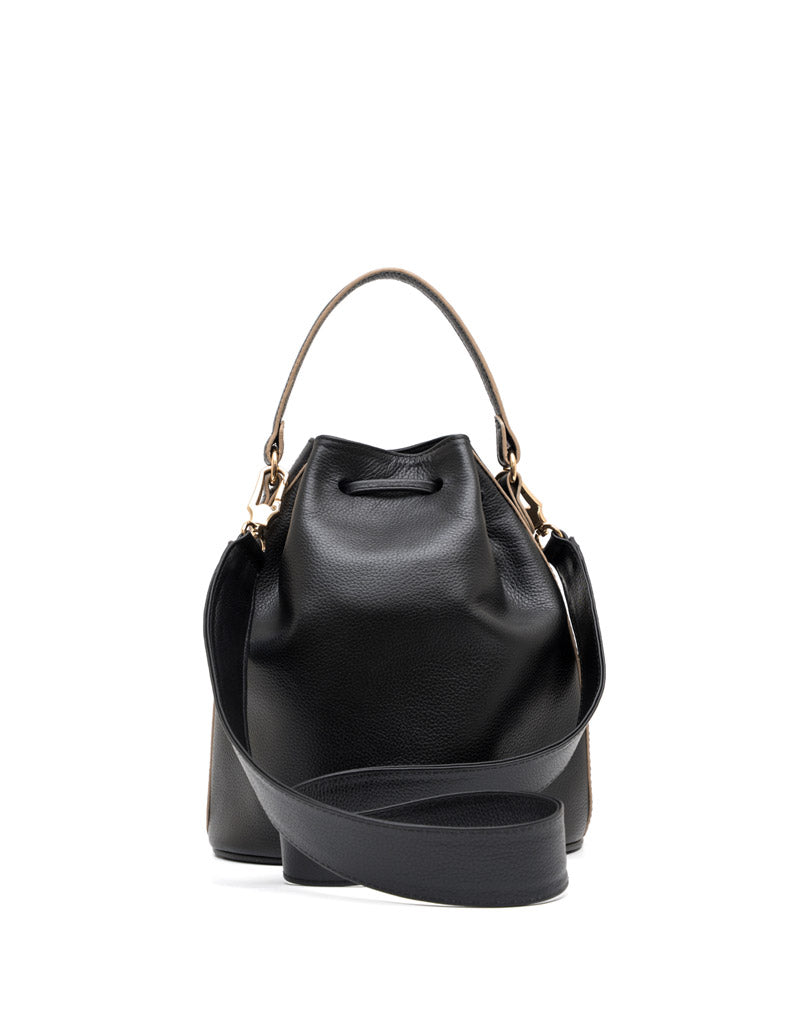Bolso manos libres para dama en cuero con contraste REF P2914