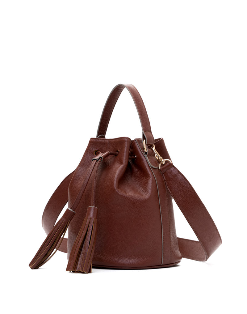 Bolso manos libres para dama en cuero con contraste REF P2914