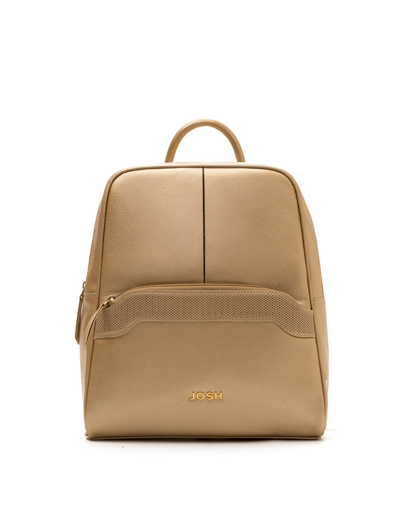 Morral mediano en cuero con grabado para dama en color Dorado