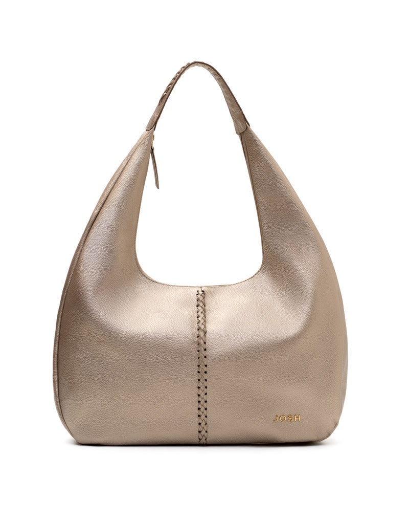Cartera con tejido en cuero para dama en color Bronce