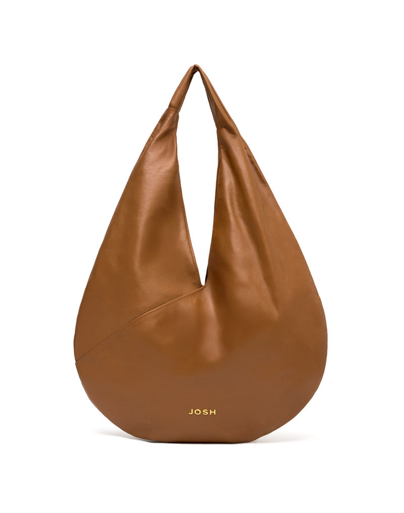 Bolsa elegante en cuero para mujer color miel
