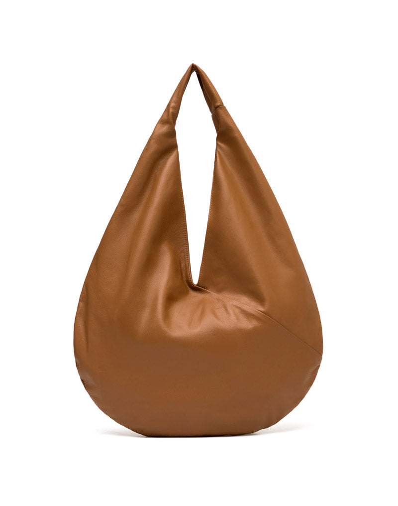Bolsa elegante en cuero para mujer color miel