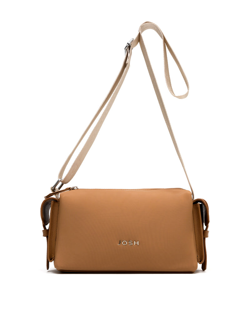 Bolso manos libres en cuero y lona para dama REF P2928