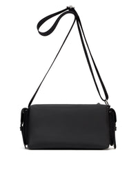 Bolso manos libres en cuero y lona para dama color negro