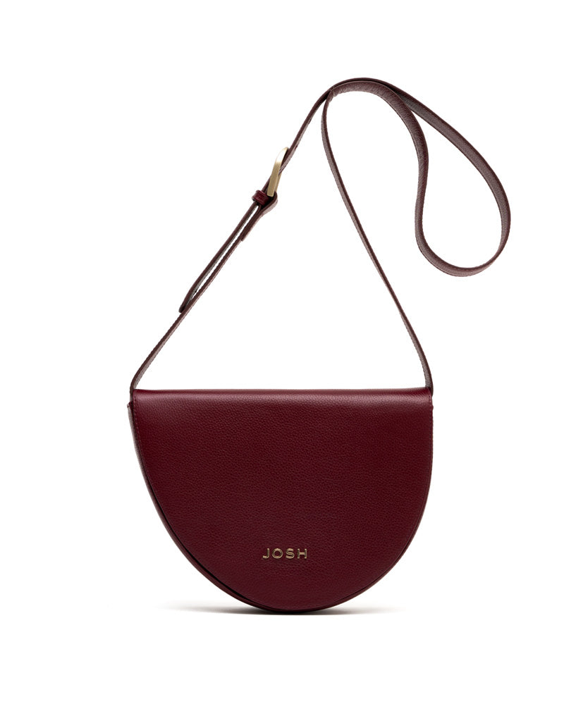 Bolso manos libres en cuero Color Vino para mujer Marca Josh - Ref. P2932BILBAO