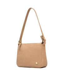 Bolso manos libres en cuero para dama  color capuchino