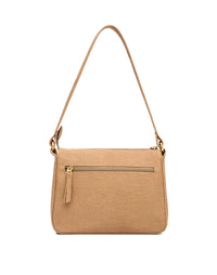 Bolso manos libres en cuero para dama  color capuchino