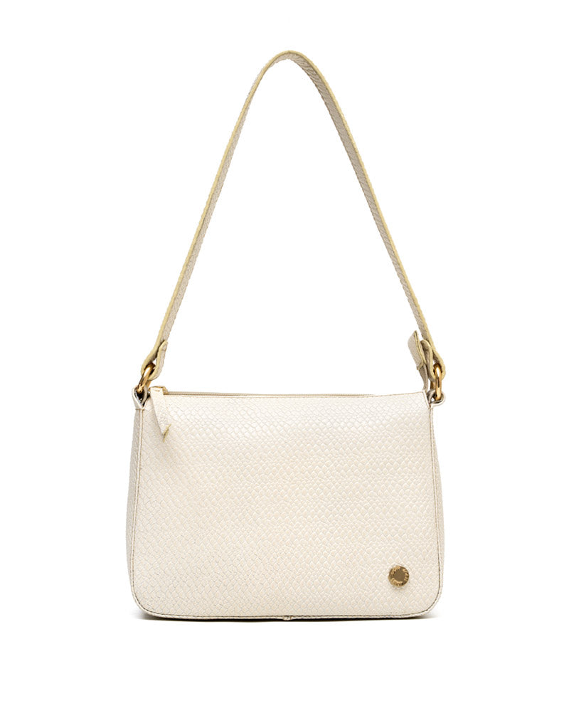 Bolso manos libres en cuero para dama color blanco