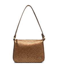 Bolso manos libres en cuero para dama color bronce