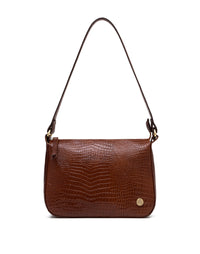 Bolso manos libres en cuero para dama color miel