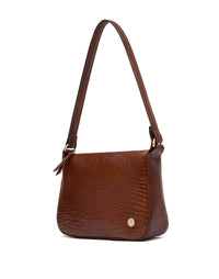 Bolso manos libres en cuero para dama color miel