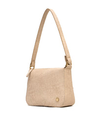 Bolso manos libres en cuero para dama color beige
